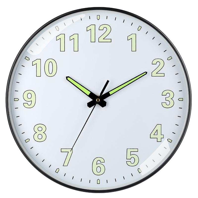 

12 дюймов 30 см Светящиеся пластиковые бесшумные настенные часы Креативные для спальни гостиной Простые светящиеся кварцевые часы