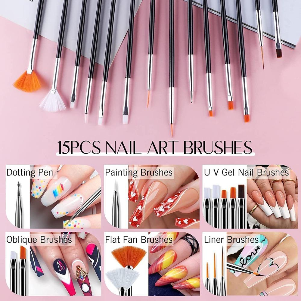 31pcs Drawing Pen Nail Painting Brush Set Liner Brush Dotting Brush Gel Polish Brush  DIY Manicure