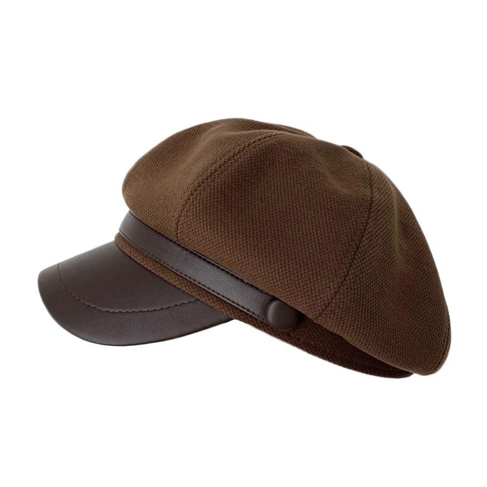 Cotton Beret Hat Windproof Newsboy Hats Retro Panama Cap  for Women