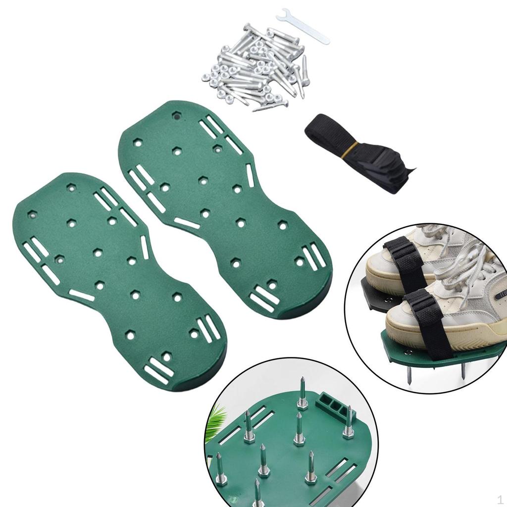 Lawn Aerator Shoes Practical Premium Nails Sandals for Patio Grass Green