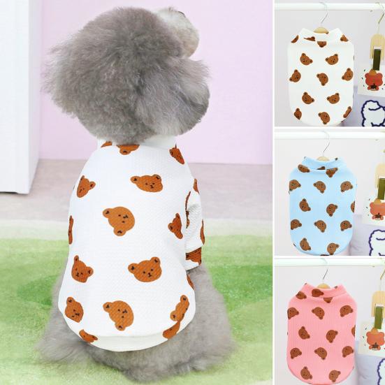 

Рубашка для домашних животных с круглым вырезом, мультяшный медведь, мягкая удобная рубашка с рисунком собаки и кошки, двуногая блузка для домашних животных, одежда M розовый