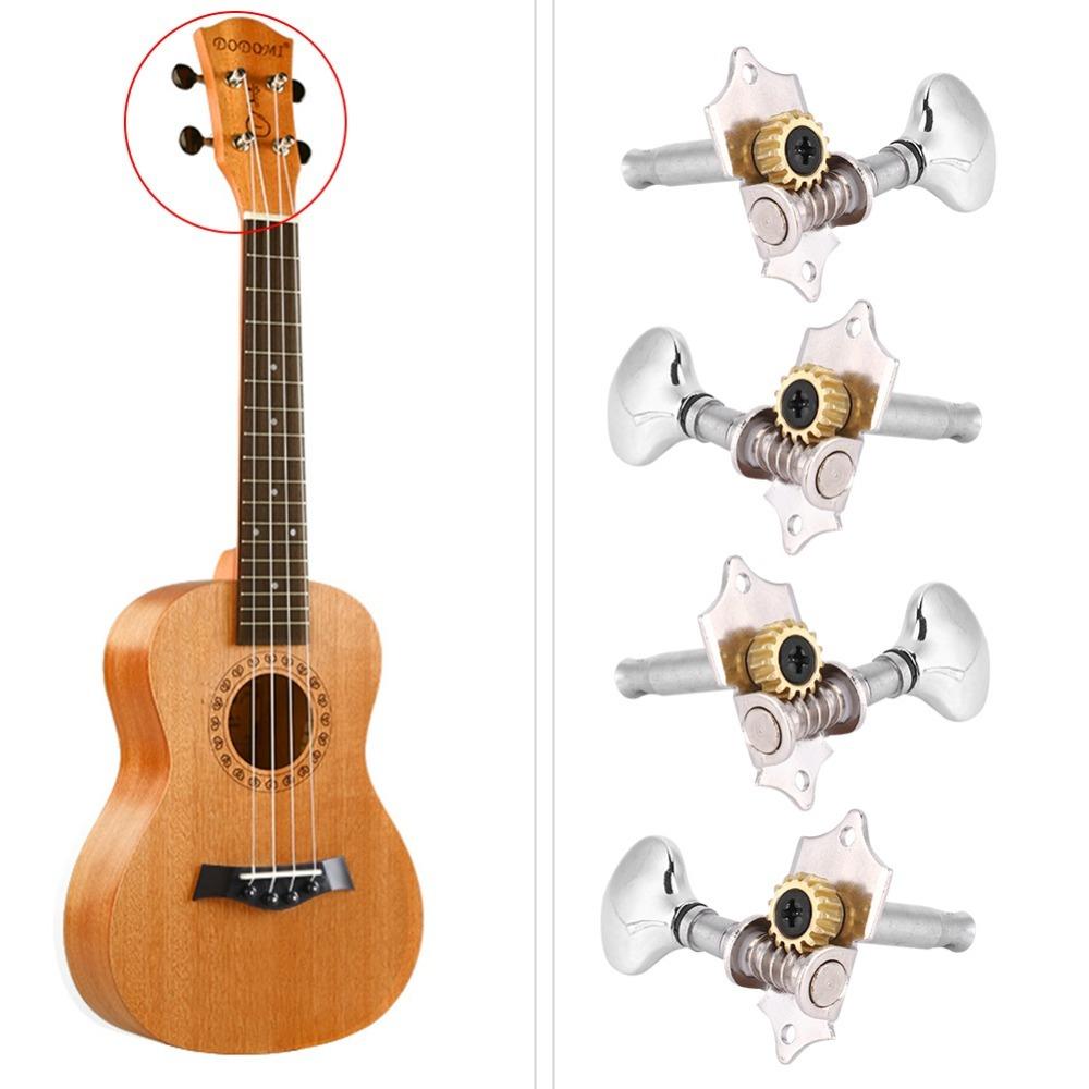 8PCS Black/Silver 4 Strings Tuning Pegs Fish Tail Design Ukulele Parts Ukulele Tuning Pegs  Guitar серебряный