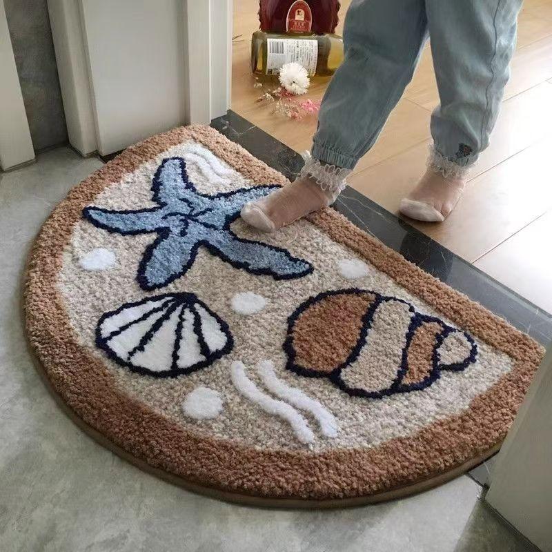 

Новый Полукруглый Коврик для Ванной 40x60см, Похожий на Кашемир, Впитывающий Коврик для Ног в Ванную, Утолщенный, Приятный для Кожи, Коврик для Спальни у Кровати, Домашний