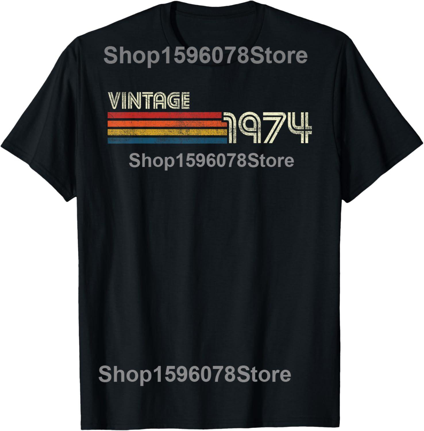 

Vintage Legends Born in 1974 52 Year Old T Shirts Men Women Pure Cotton Humor Streetwear Tee Short Sleeve Unisex Loose Clothing 4XL