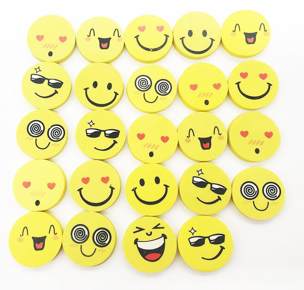 KOOTIPS Emoji and popular emojis make a great classroom prize or party gift for Erasers, 24-Piece Set. Eco-friendly kids.