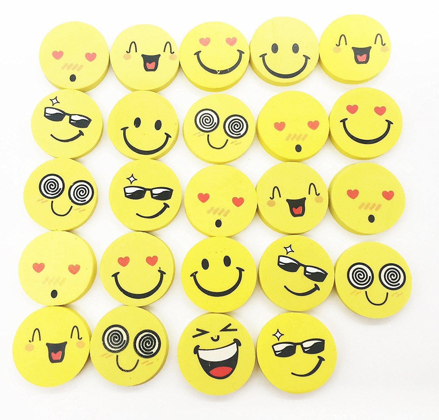 

KOOTIPS Emoji and popular emojis make a great classroom prize or party gift for Erasers, 24-Piece Set. Eco-friendly kids.