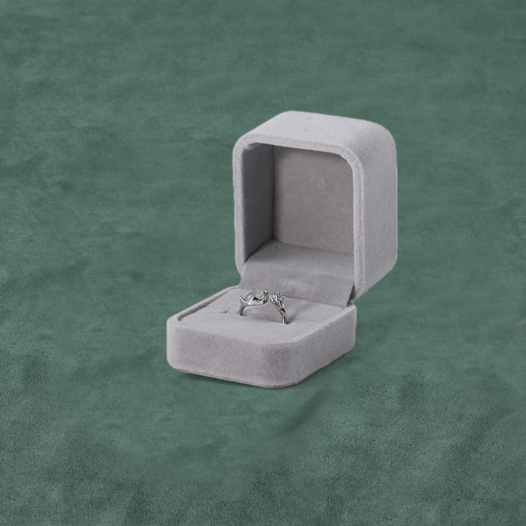 Rounded Corner Plush Jewelry Storage Box for Bracelets, Rings, and Necklaces
