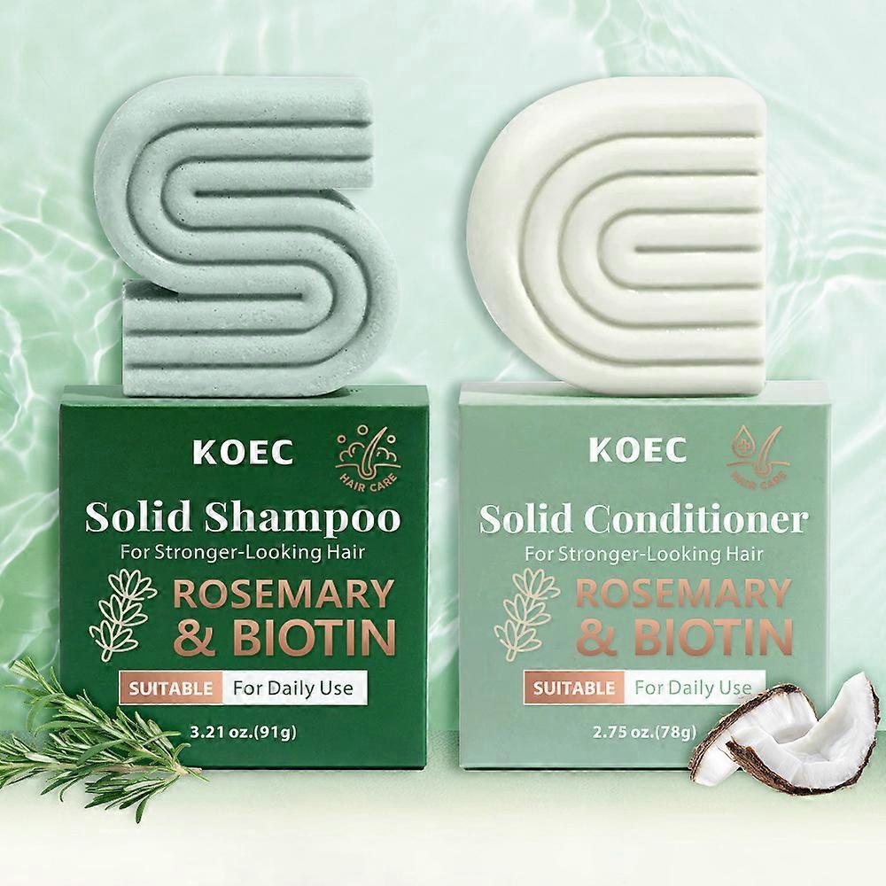 Rosemary & Biotin Shampoo and Conditioner Set for Hair Growth - Strengthening, Thickening & Volumizing Shampoo and Conditioner Bar