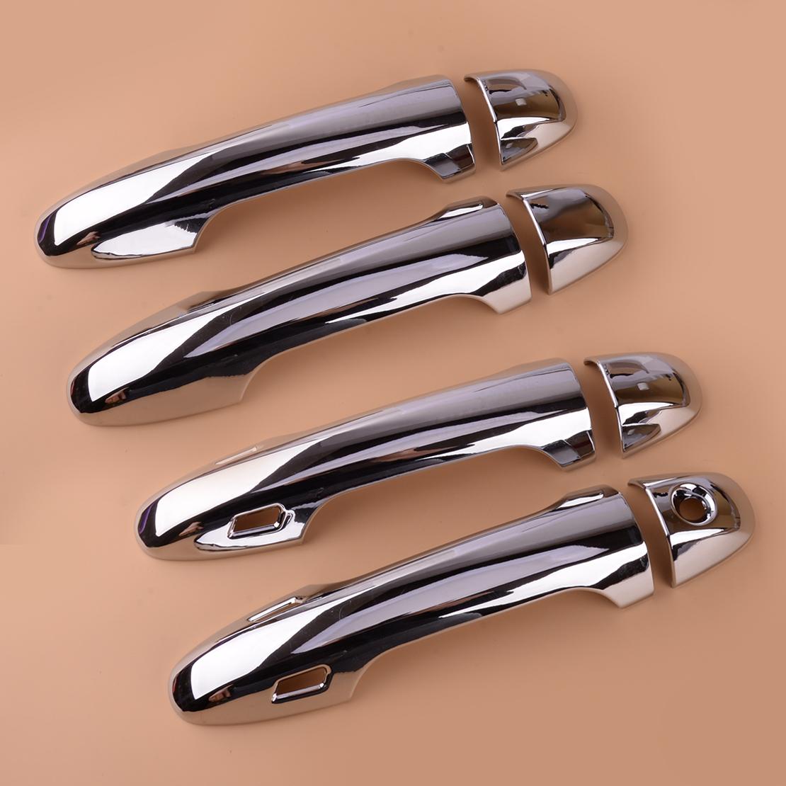 Door Handle Cover For Toyota Tacoma 2016-2018     Trim Set with Smart Keyhole Fit Silver Chrome ABS 2 Smart Key Chrome