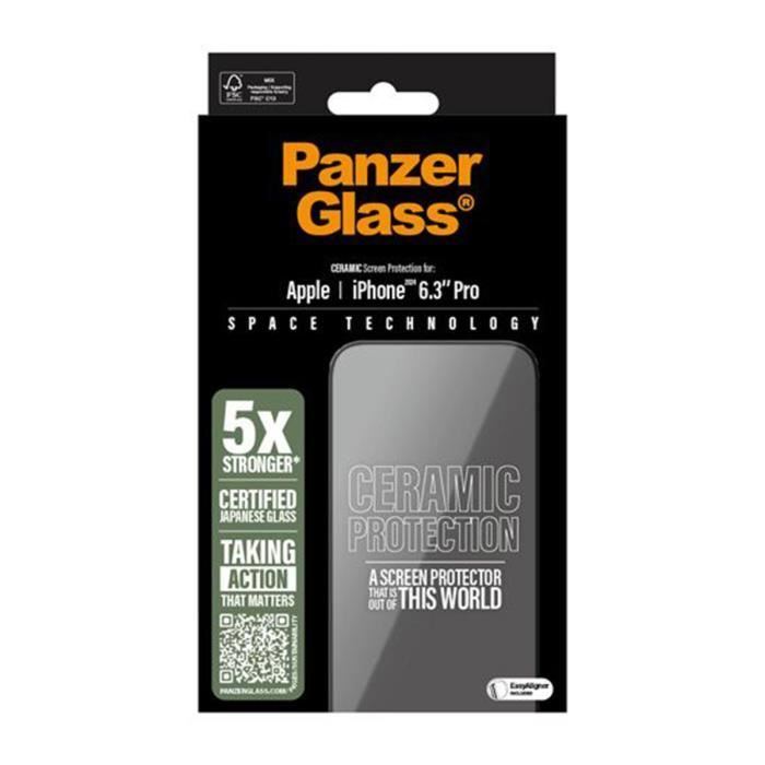 Protection d'Écran - PANZER GLASS - iPhone 16 Pro - Oléophobe - Anti-rayures - Vitrocéramique