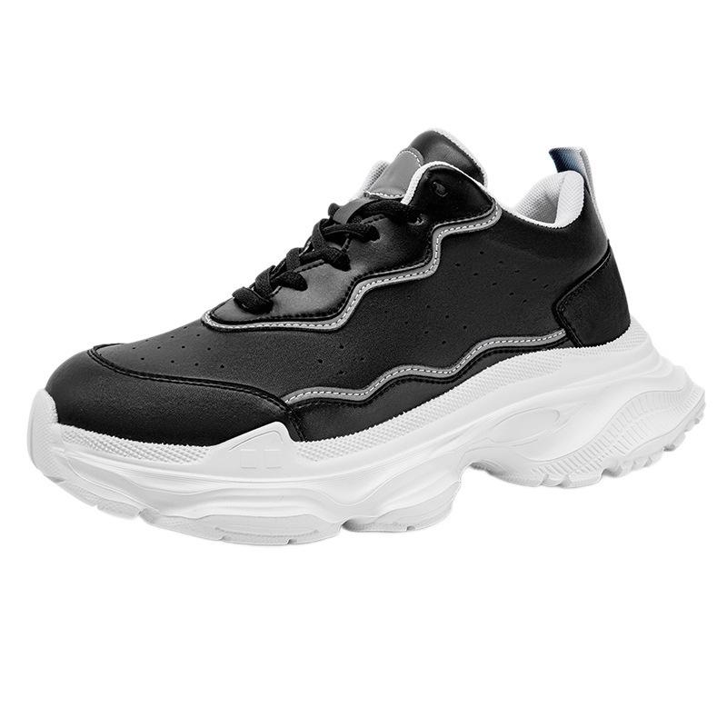 Men's Stylish White Casual Shoes: Invisible Height Boost with 8CM Thick Sole, Inner 6CM Increase, Versatile and Trendy Design.