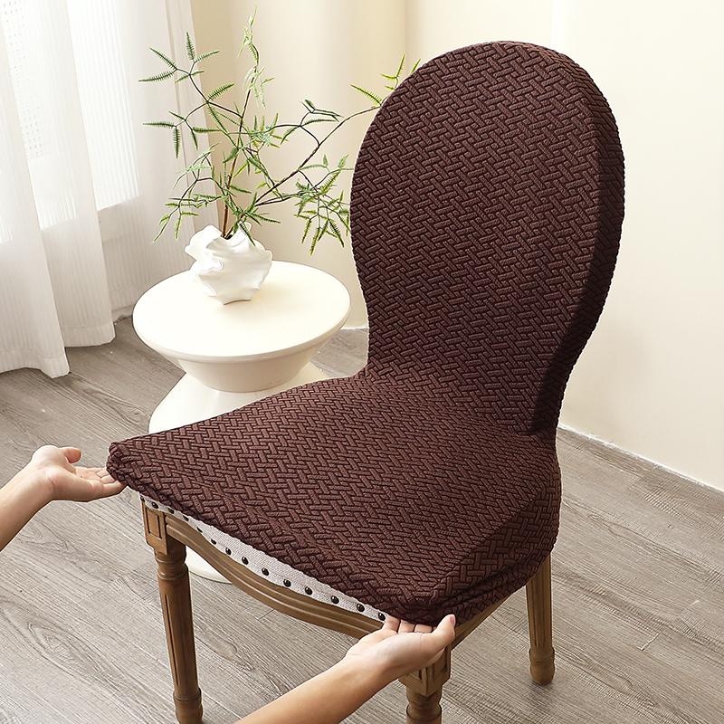 1/4Pcs Solid Color T-Shaped Grid French Circular Backrest Chair Cover Suitable For All Seasons Suitable For Family Wedding Decor
