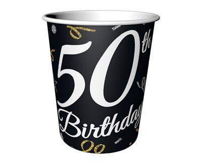 B&C 50th Birthday Paper Cups, 6 Pcs