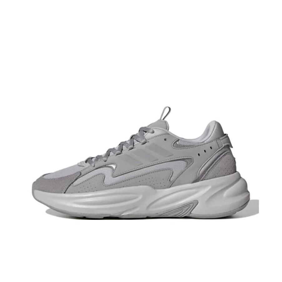 Adidas Fashionable Fabric Shock Absorbing Durable Breathable Low Top Running Shoes Unisex Sneakers Gray JS3025