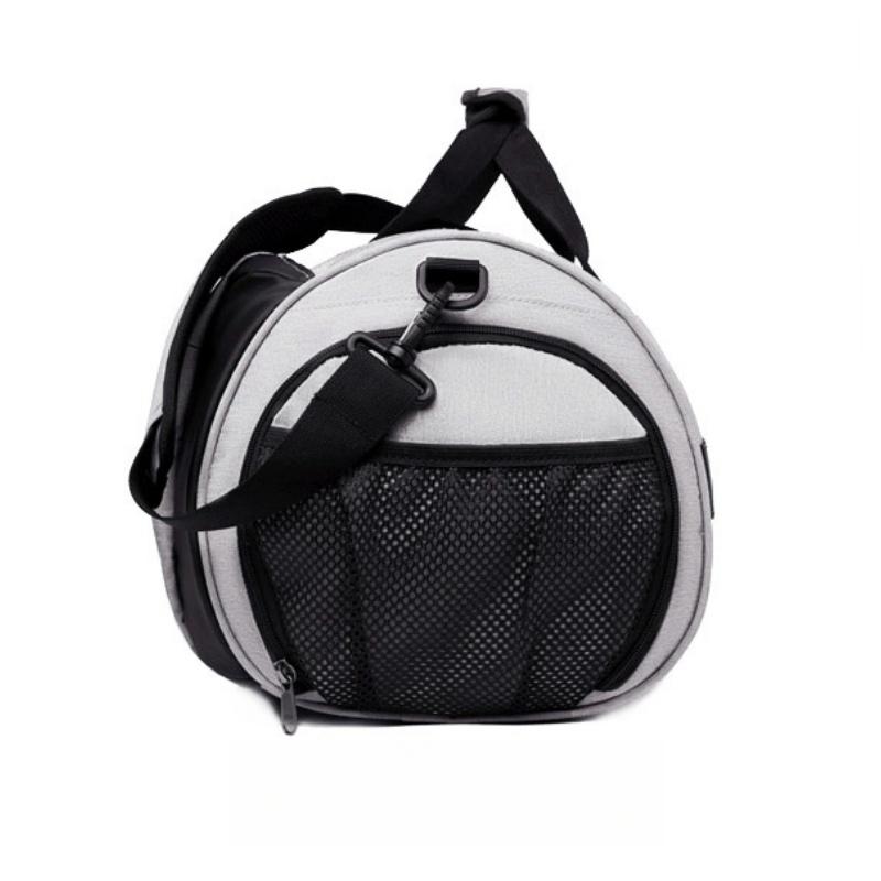 Trendy Portable Outdoor Sport Travel Bag Practical Independent Shoe Pocket Duffel Bag Dry-wet Separation Luggage Bag Cylindrical Touring Business Pack
