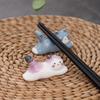 6 Stück Katzen Essstäbchenablagen, Halter, Japanischer Stil Porzellan Niedliche Glückskatze Keramik Essstäbchenhalter Ablage Set