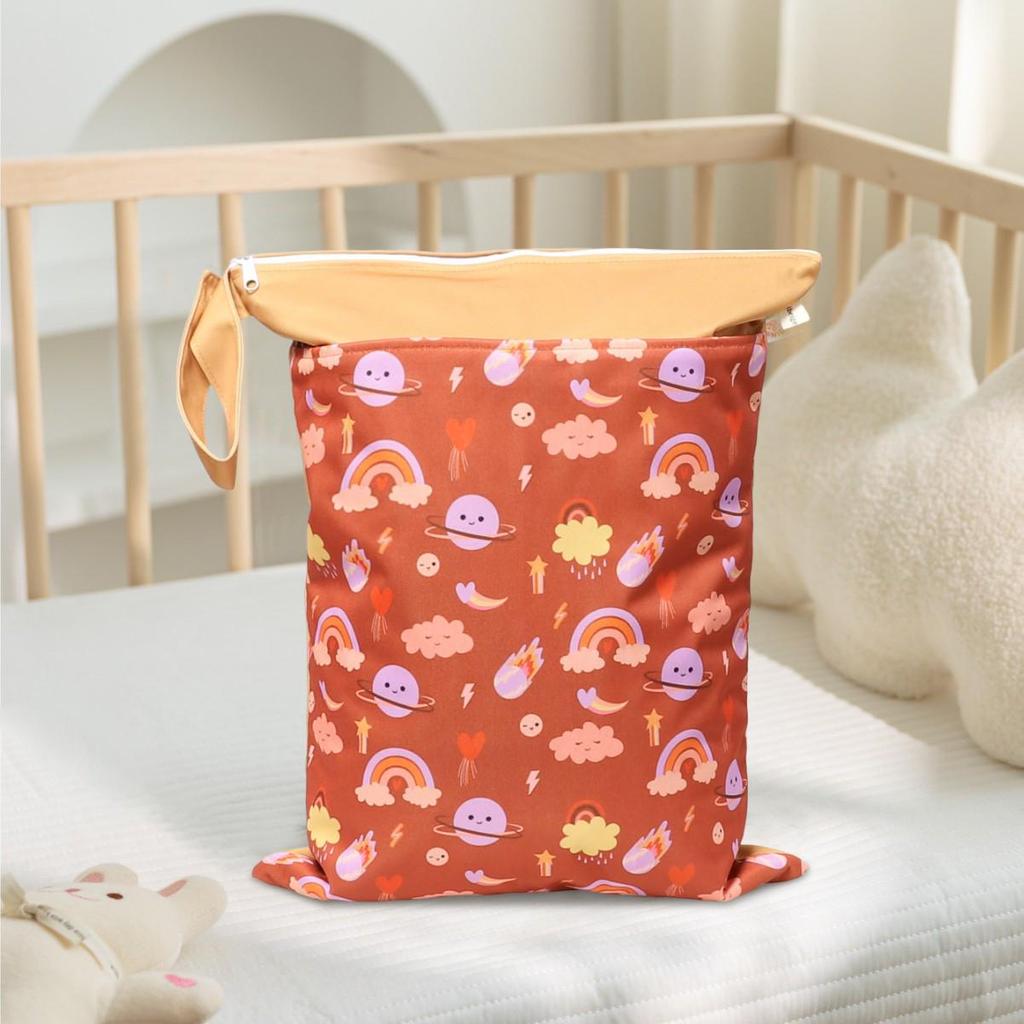Nordic Dinosaur Baby Room Storage Bag - Waterproof Double Layer Wet/Dry Hanging Bag