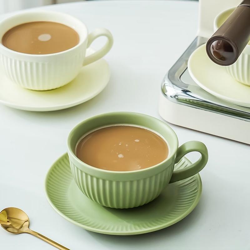 Oeny Ceramic Coffee Cup and Saucer Latte Mug