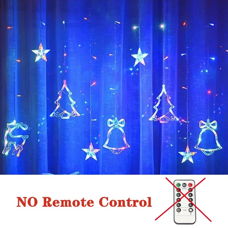 Christmas Decor LED String Garland Moon Star Curtain Light Christmas Tree Ornament Navidad Xmas 2027 New Year