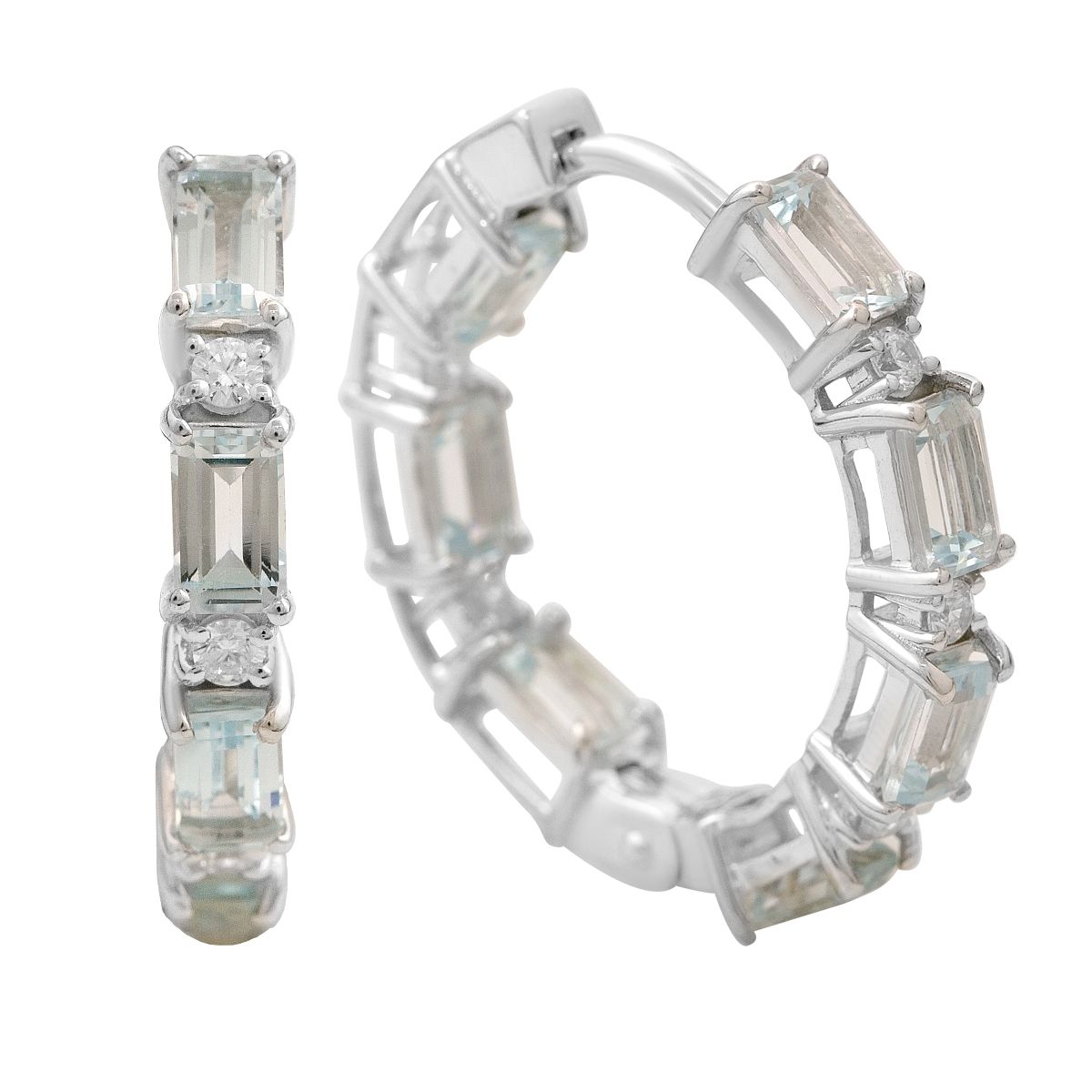 

Silver earrings with natural topaz, cubic zirconia (2206927) небо синє світло кольору