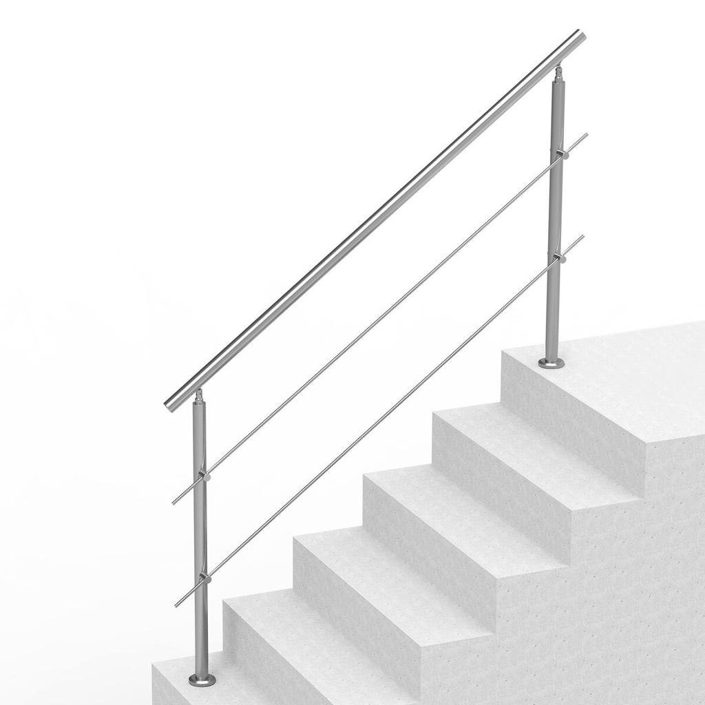 70,9 Zoll Handläufe für Außentreppen 2 Querstangen Treppengeländer für Veranda Deck
