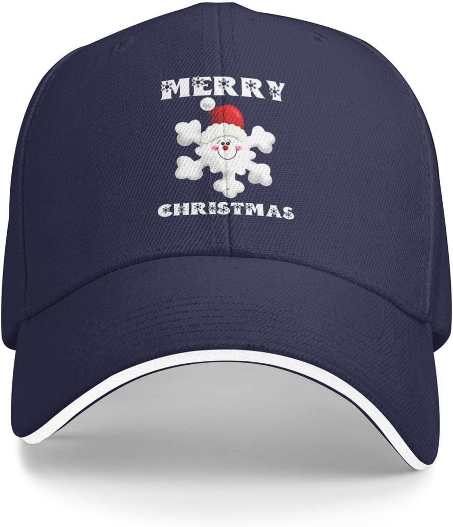 Christmas Puzzle Snowflake Man Baseball Cap Embroidered Polyester Adjustable Summer Outdoor Hat