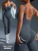 Women's Backless Seamless Ribbed Jumpsuit: Slimming Tank Bodysuit for Yoga