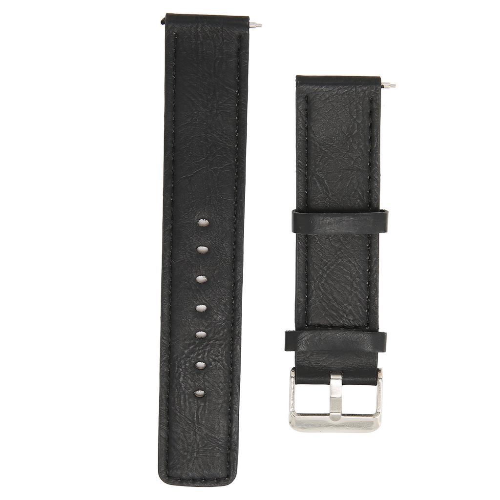 20mm Leather Strap Replacement Buckle Strap Wrist Band for Amazfit GTS 3 for GTS 2 for Bip S for Bip UBlack