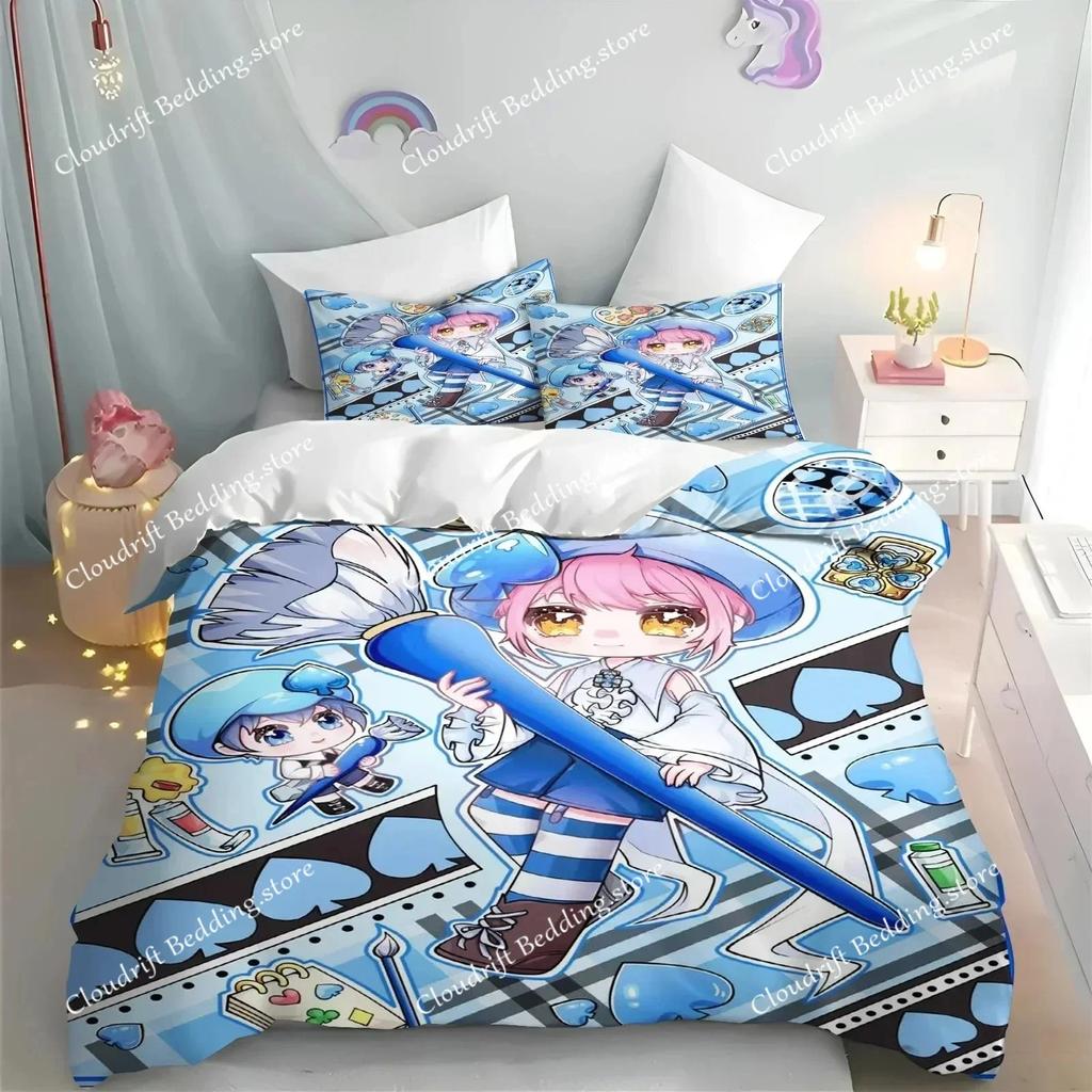 Cartoon Shugo Chara Duvet Cover Set Children Hinamori Amu Cute Polyester Soft Breathable Comforter Animation Bedding Set026