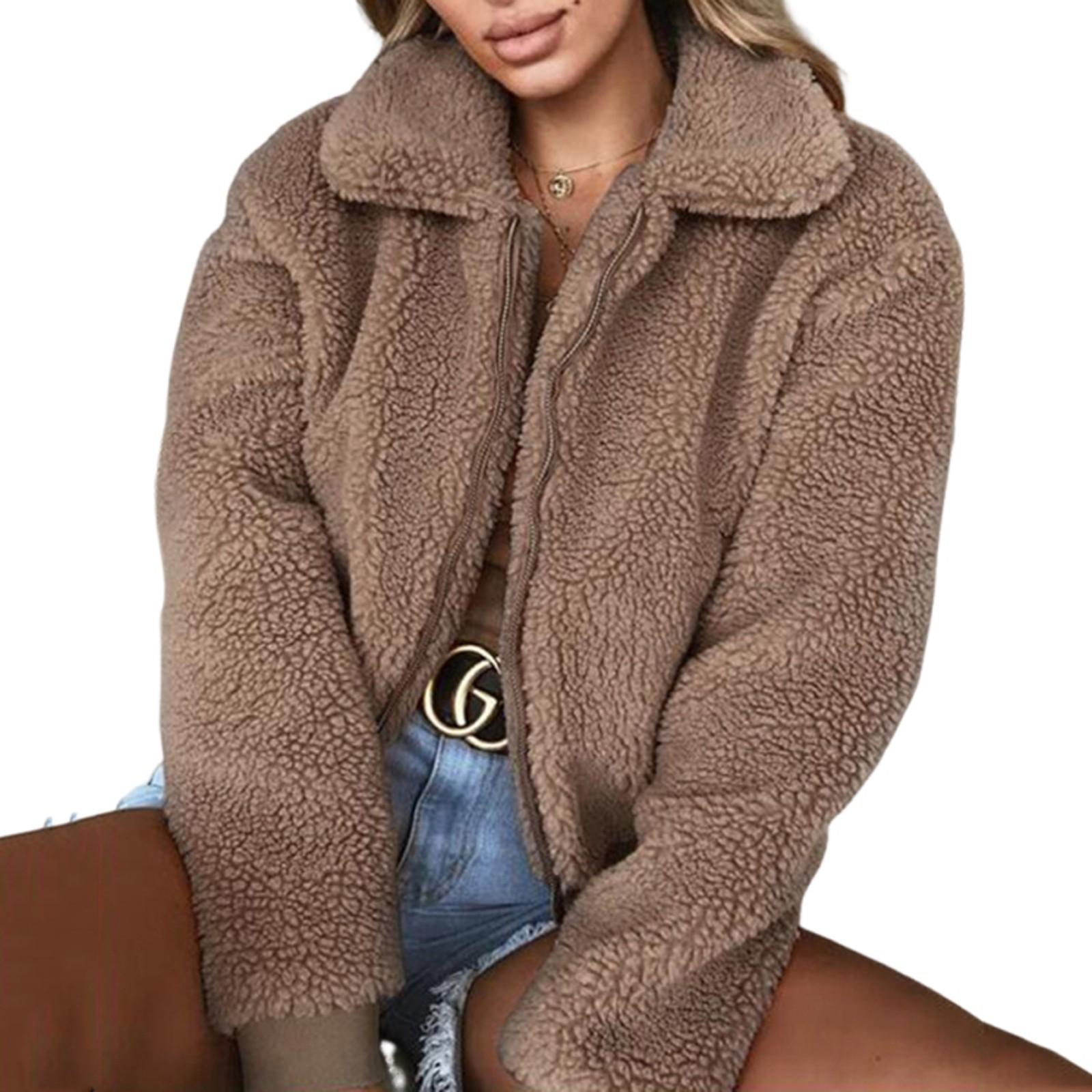 

Женская термофлисовая короткая куртка куртка верхнее пальто L хаки