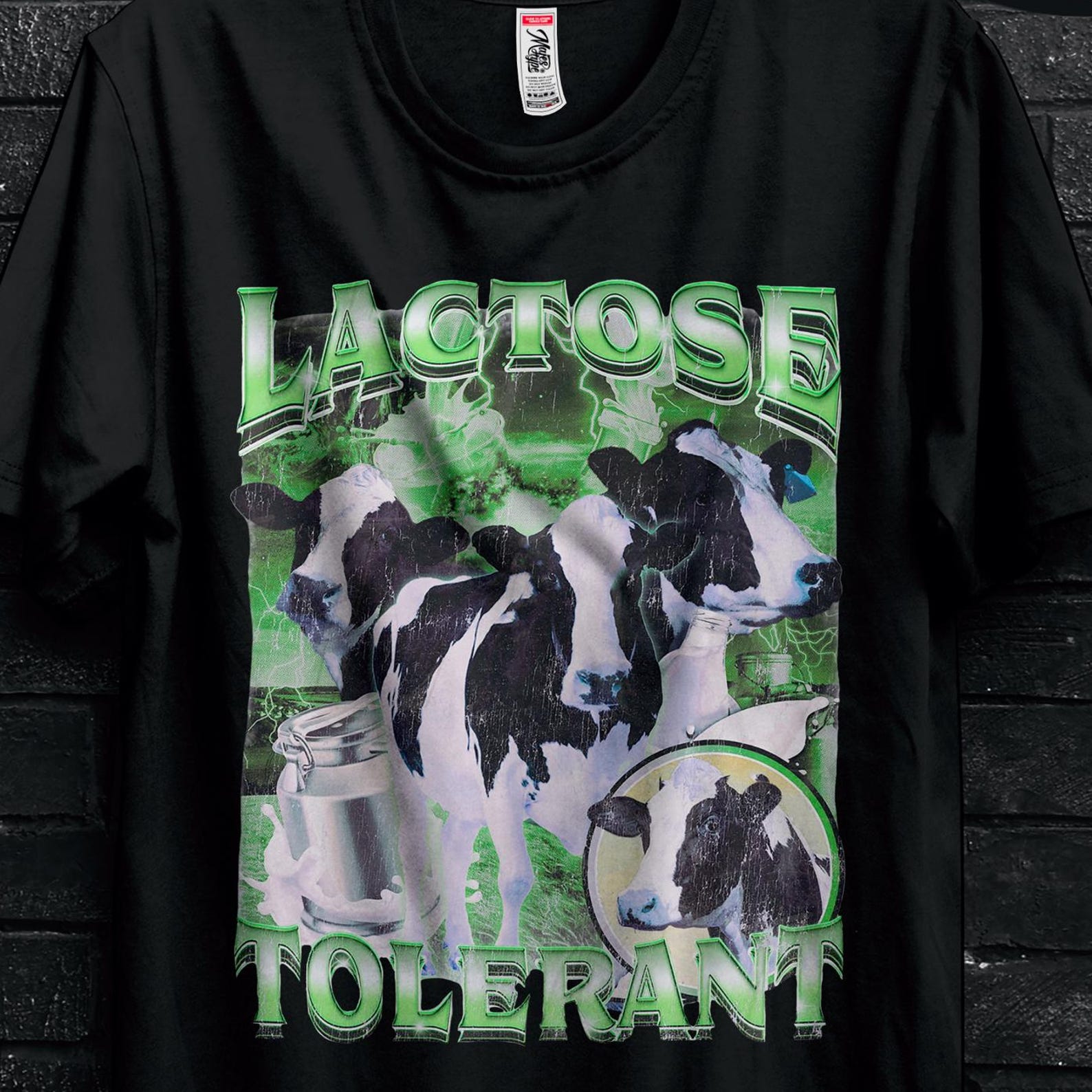 Lactose Tolerant Vintage Graphic T-Shirt,Graphic Shirts For Friends,Funny Meme Gift For Teenager,Retro Milk 90s Funny Tee,Dank Memes Tshirt M