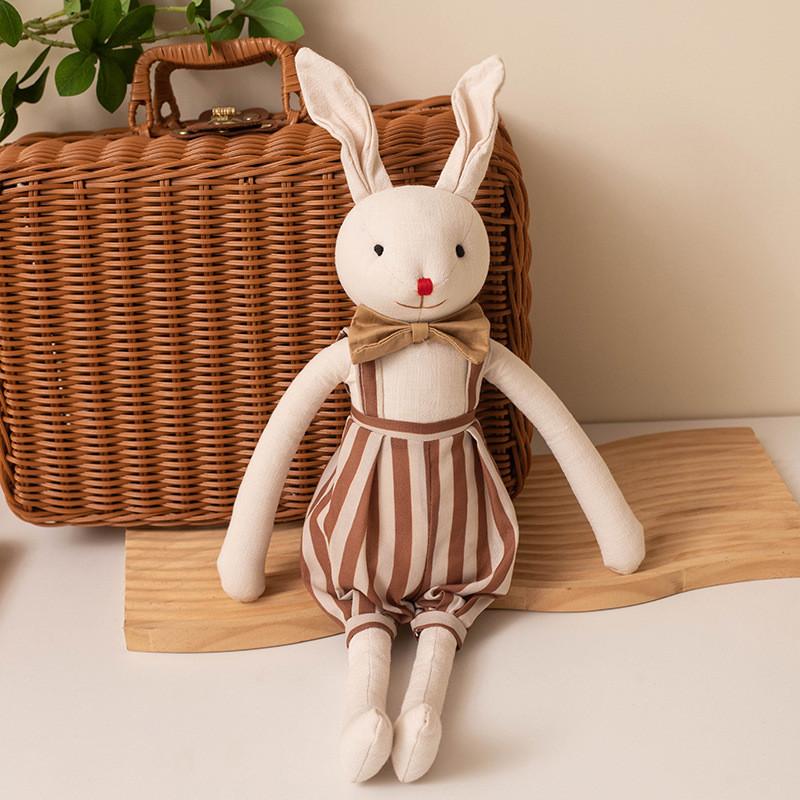Peluche coniglio con vestiti rimovibili per bambini, regalo e comfort in tessuto morbido