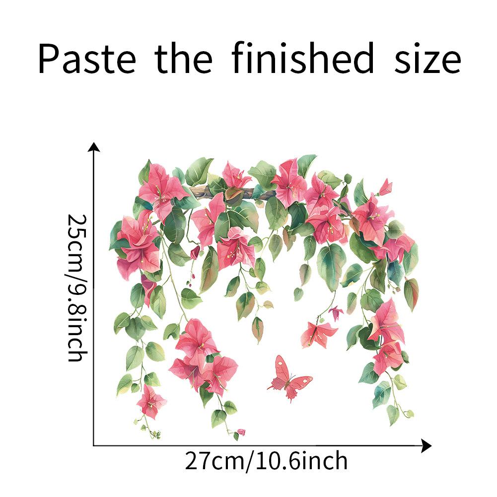 Self-adhesive Toilet Sticker Flower Painting Floral Wall Decals Bathroom Decor Removable Home DIY Sticker Decorative Wall Decals