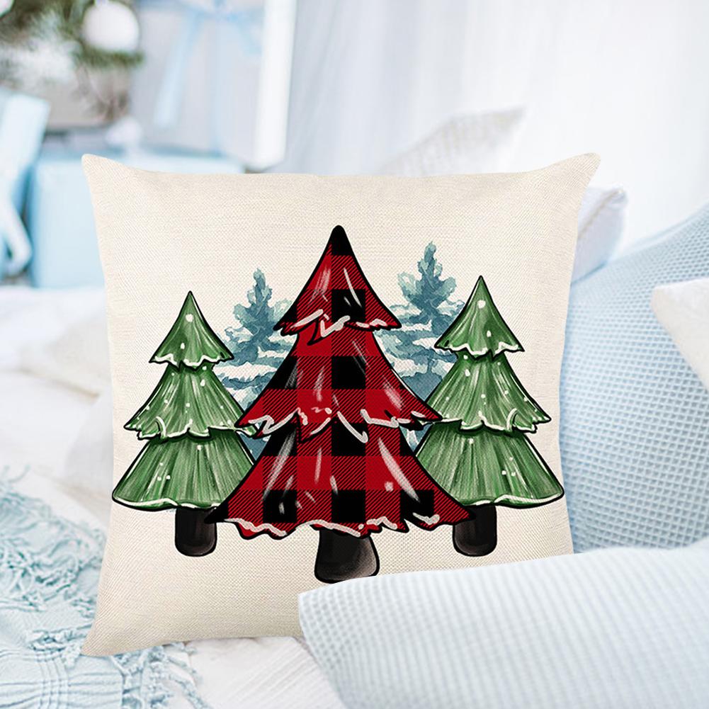 

Christmas Throw Pillow Cover Winter Holiday Pillowcase Decorative Cushion Cover Letters Cushion Case for Sofa Decoration