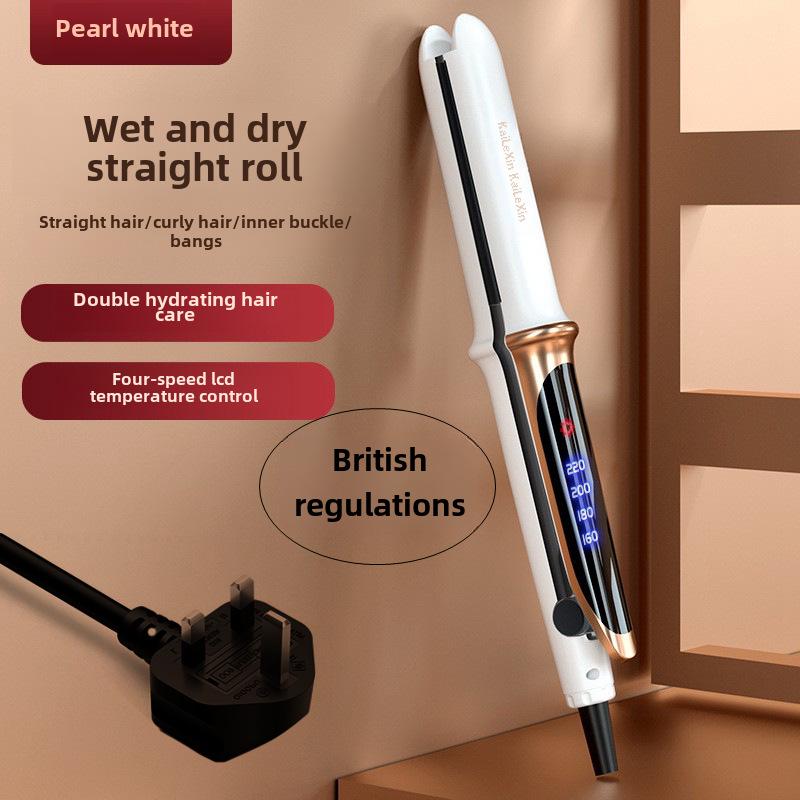Dual-Purpose Ceramic Hair Straightener & Curling Iron: Safe for Hair, Ideal for Straightening and Styling Bangs