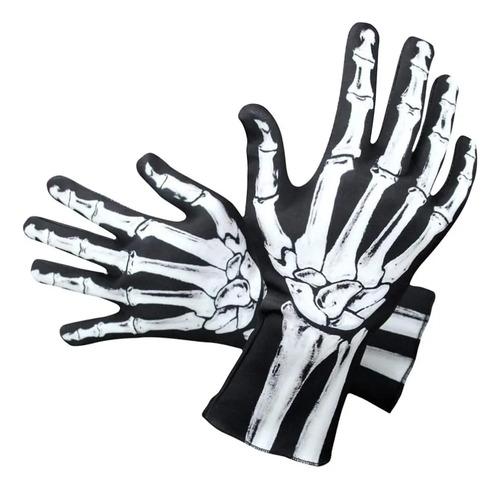 Besportble Skull Gloves: Halloween Skull Ghost Long Gloves