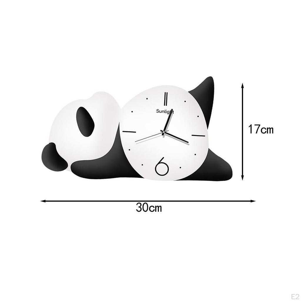 Silent Modern Panda Wall Clock Easy to Read Decorative Art for Home Kitchen Office Study Room Living