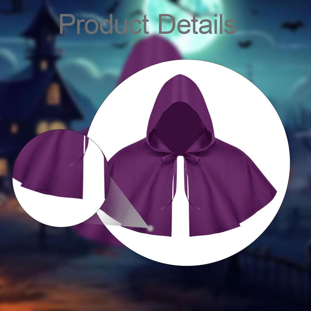 Adult Halloween Cape Hat Short Cloak Cosplay Costume