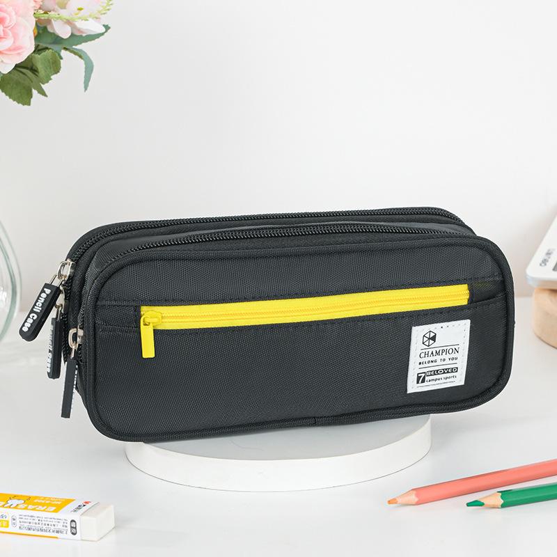 Double Layer Large Capacity Stationery Pencil Case - Korean Style for Middle School Students