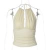 European and American style women's clothing summer new products American Spice Girl style solid color neck strap backless small vest top