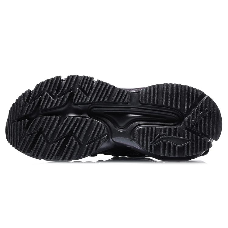 Li Ning Trendy Cushioning Slip Resistant Abrasion Resistant Coverage Low top Running Shoes Unisex Black Purple ARLR001-1