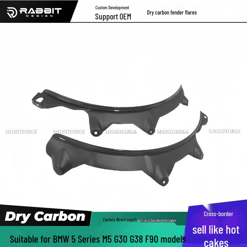 BMW G30 G38 F90 M5 Dry Carbon Fiber Rear Fender Flares Yes