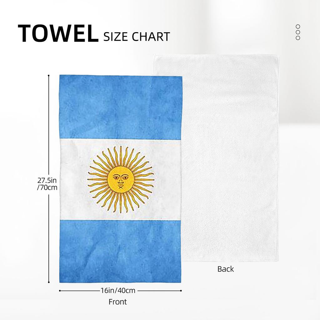 Argentyna Argentyńska Flaga Narodowa Flaga Argentyny Miękki Ręcznik do Twarzy Szybkoschnący Basen Kąpiel Bawełniane Ręczniki Chłonne Szybki