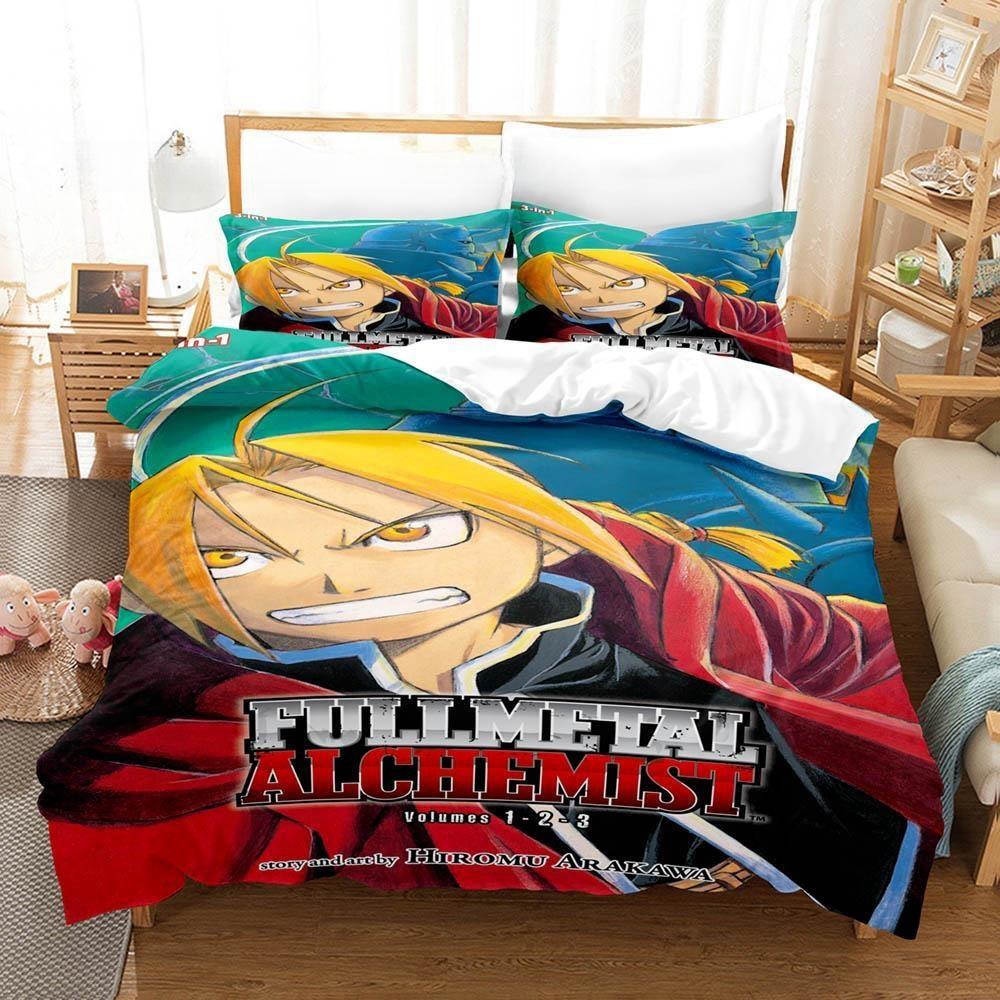 3D Printed Cartoons Fullmetal Alchemist Bedding Set Single Twin Full Queen King Size Bed Set Adult Kid Bedroom Duvet Cover Sets