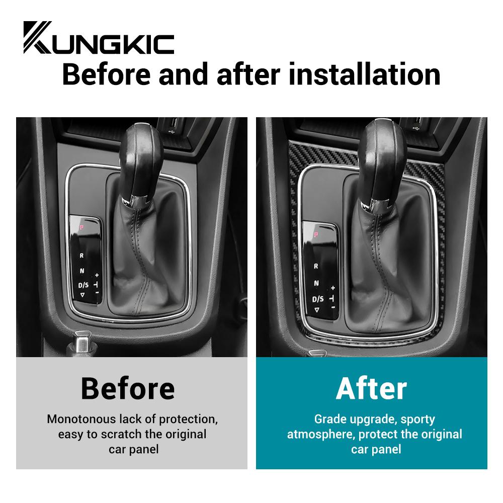 Real Soft Carbon Fiber Sticker For Seat Leon MK3 2013 2014 2015 LHD RHD Car Gear Shift Frame Panel Trim Interior Accessories