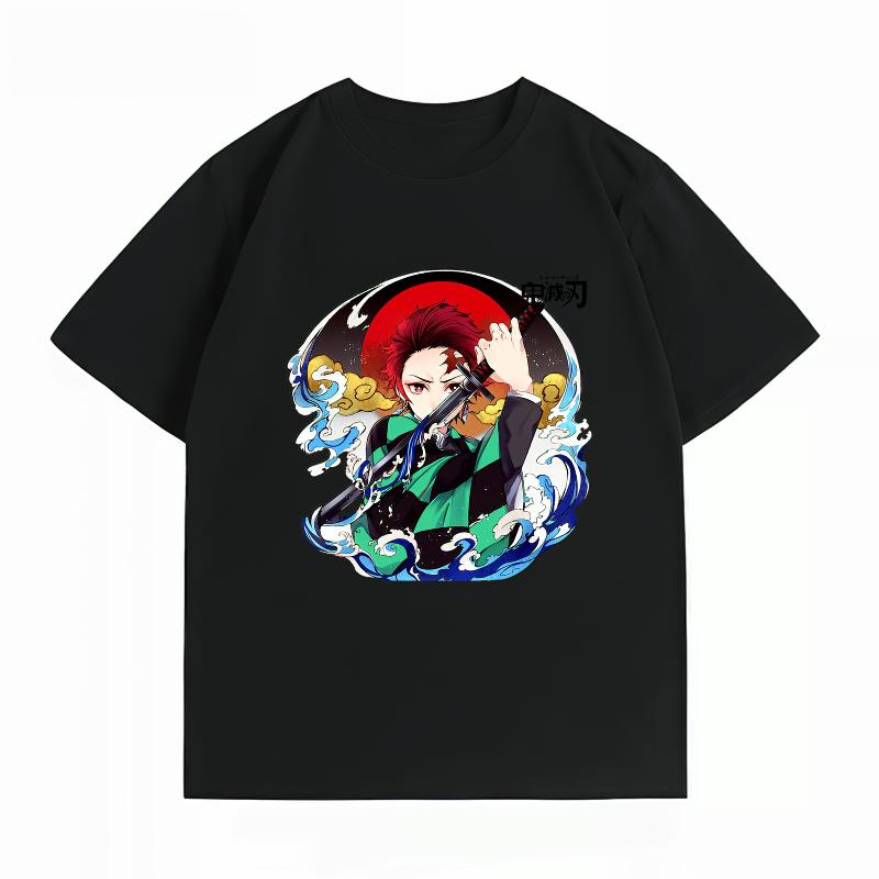 Demon Slayer Tanjiro Kamado Print Tshirt Casual Short Sleeve Cotton Anime Streetwear Unisexs Tshirt
