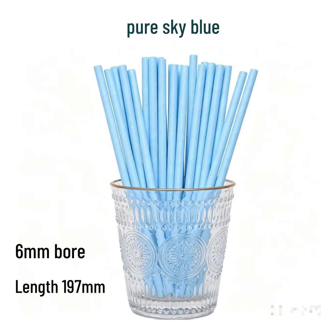 Individually Wrapped Biodegradable Striped Paper Straws