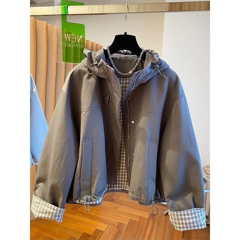 Plus Size Women S Hooded Windbreaker Jacket Workwear Style