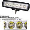 Willpower 2pcs 18W 6 Inch LED Work Light Spot Beam Single Row LED Light Bar 12V 24V Super Slim Offroad Driving Lights Fog Lamps for Truck Tractor