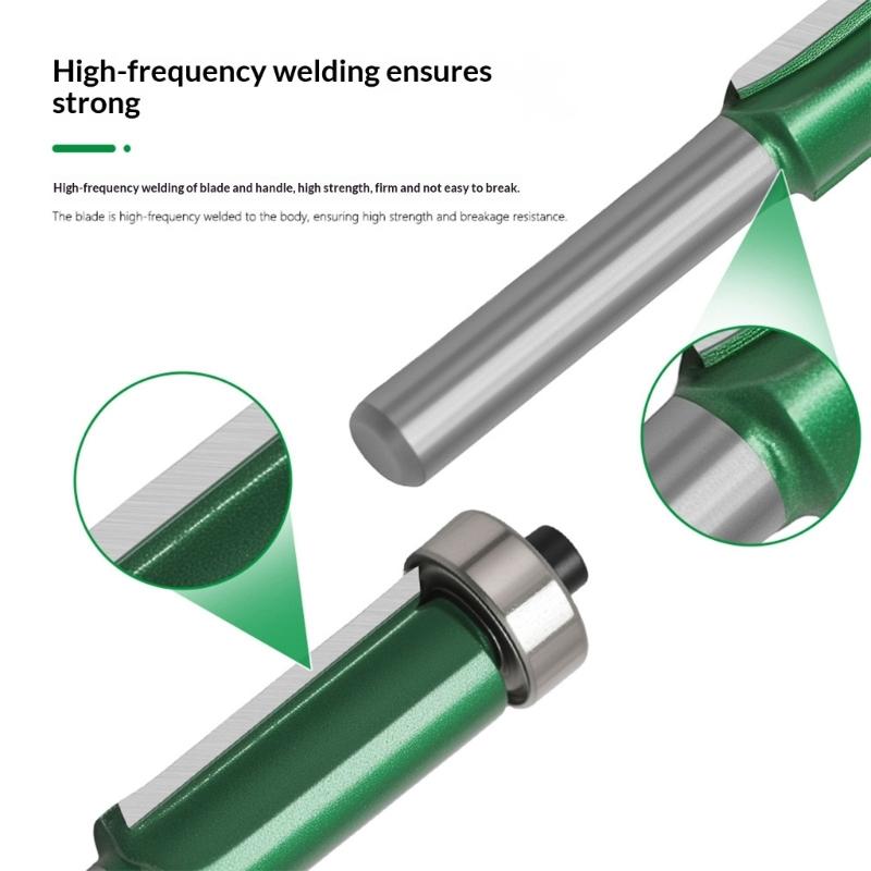 4Pieces 1/4Inch Shank Milling Cutters Suitable for Desktop and Handheld Routers Ideal for Edges Trimming Operations